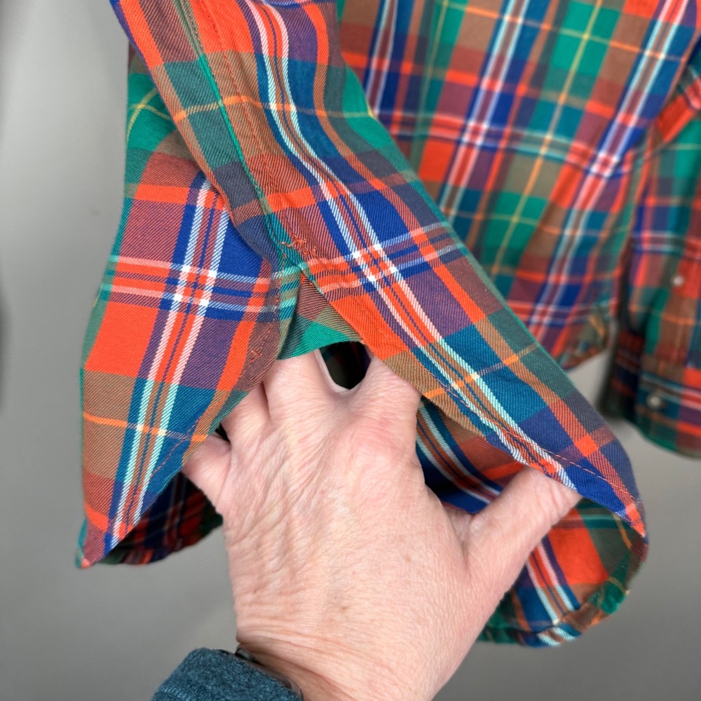 Lauren Ralph Lauren Vibrant Plaid Cotton Twill Button Down Shirt Medium - Picture 3 of 10